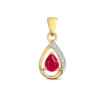 9ct Yellow Gold Ruby and Diamond Pendant 0.080+0.010CT
