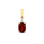 Pendant Aur Melyn 9ct gyda Garnet a Diemwnt 1.260+0.020CT