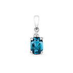 9ct White Gold Blue Topaz and Diamond Pendant 1.080+0.020CT