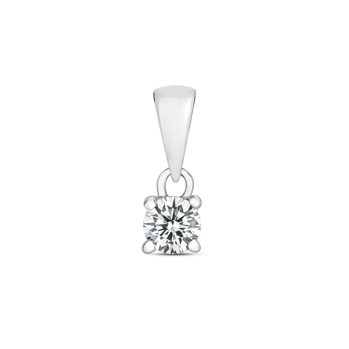 9ct White Gold Diamond Pendant 0.15CT