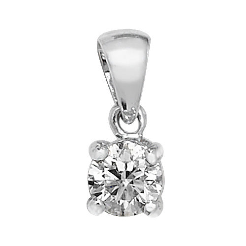 Pendant Diemwnt Aur Gwyn 18ct 0.3CT