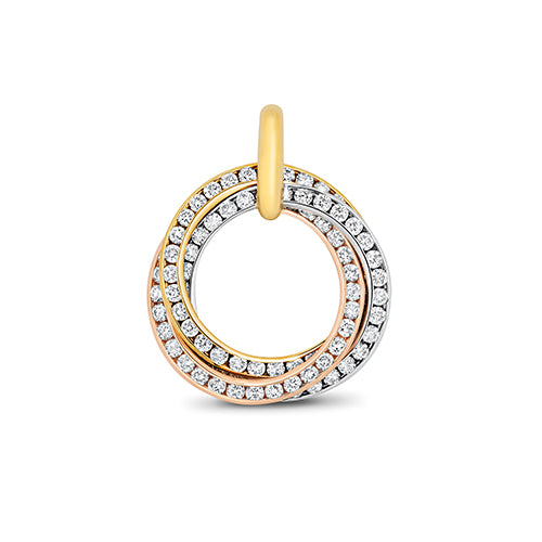 Pendant Diemwnt Aur Melyn 18ct 0.81CT