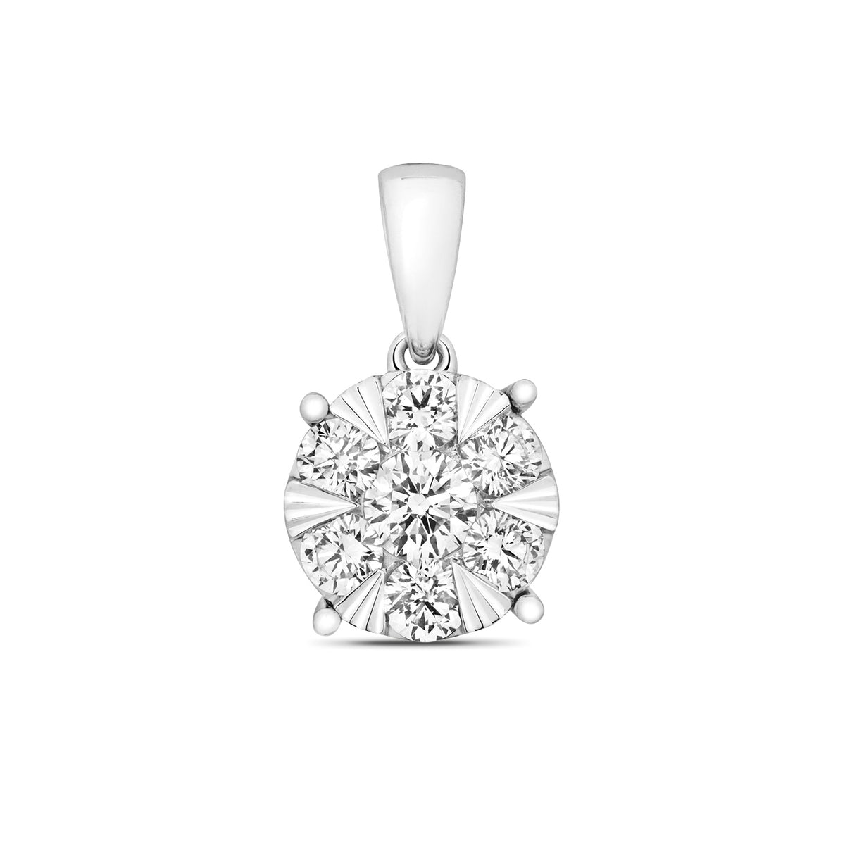 Tlws Diemwnt Aur Gwyn 18ct 0.47CT