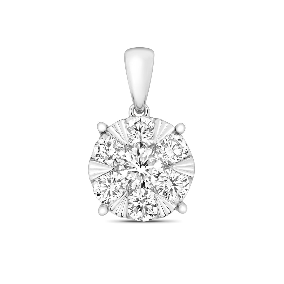 Tlws Diemwnt Aur Gwyn 18k 0.73CT