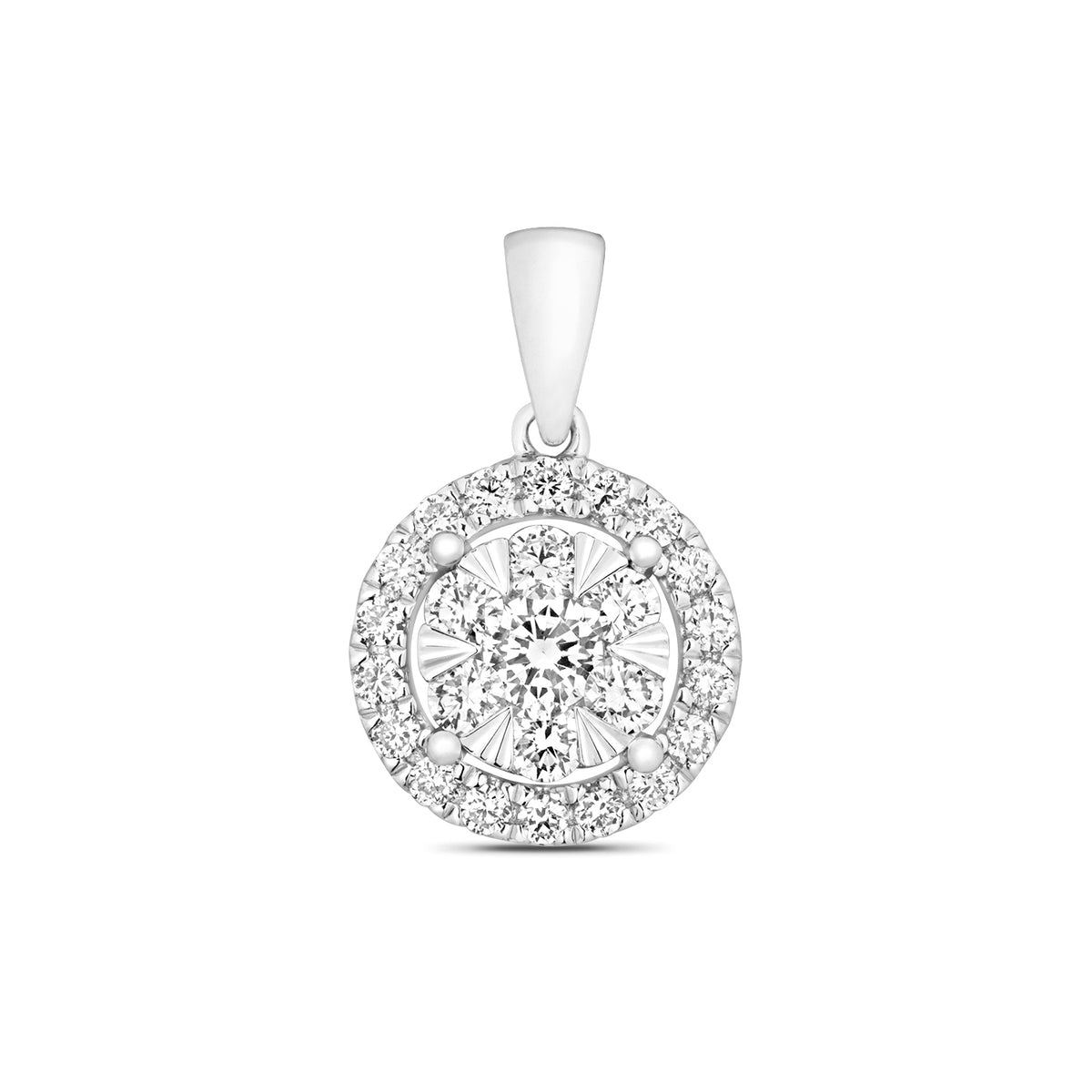 18ct White Gold Diamond Pendant 0.39CT