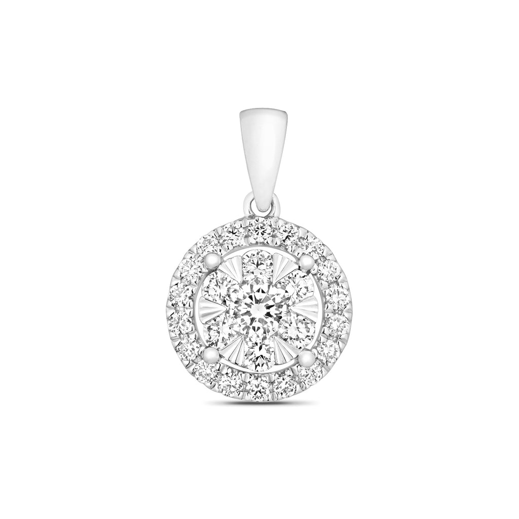 Tlws Diemwnt Aur Gwyn 18k 0.39CT