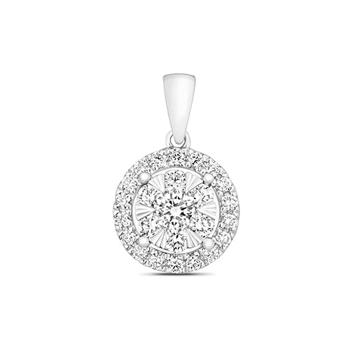 Tlws Diemwnt Aur Gwyn 18k 0.39CT