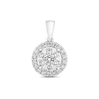 Tlws Diemwnt Aur Gwyn 18k 0.39CT