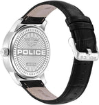 Police Mens Watch with White Dial and Black Leather Strap PEWJA2227409