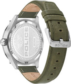 Police Mens Watch with Grey Dial and Green Leather Strap PEWJB2203042