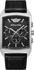 Police Mens Watch with Black Dial and Black Leather Strap PEWJF2204801