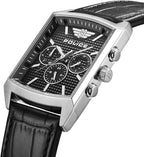 Police Mens Watch with Black Dial and Black Leather Strap PEWJF2204801