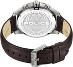 Police Mens Chronograph Watch with Black Dial and Brown Leather Strap PEWJF2227102
