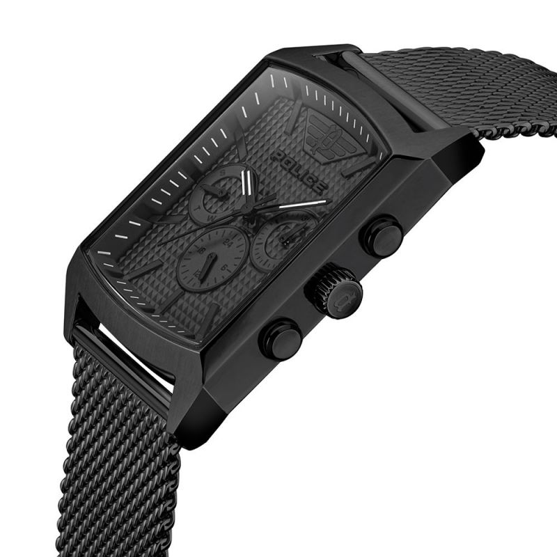 Police Mens Watch with Black Dial and Black Milanese Strap PEWJK2204804
