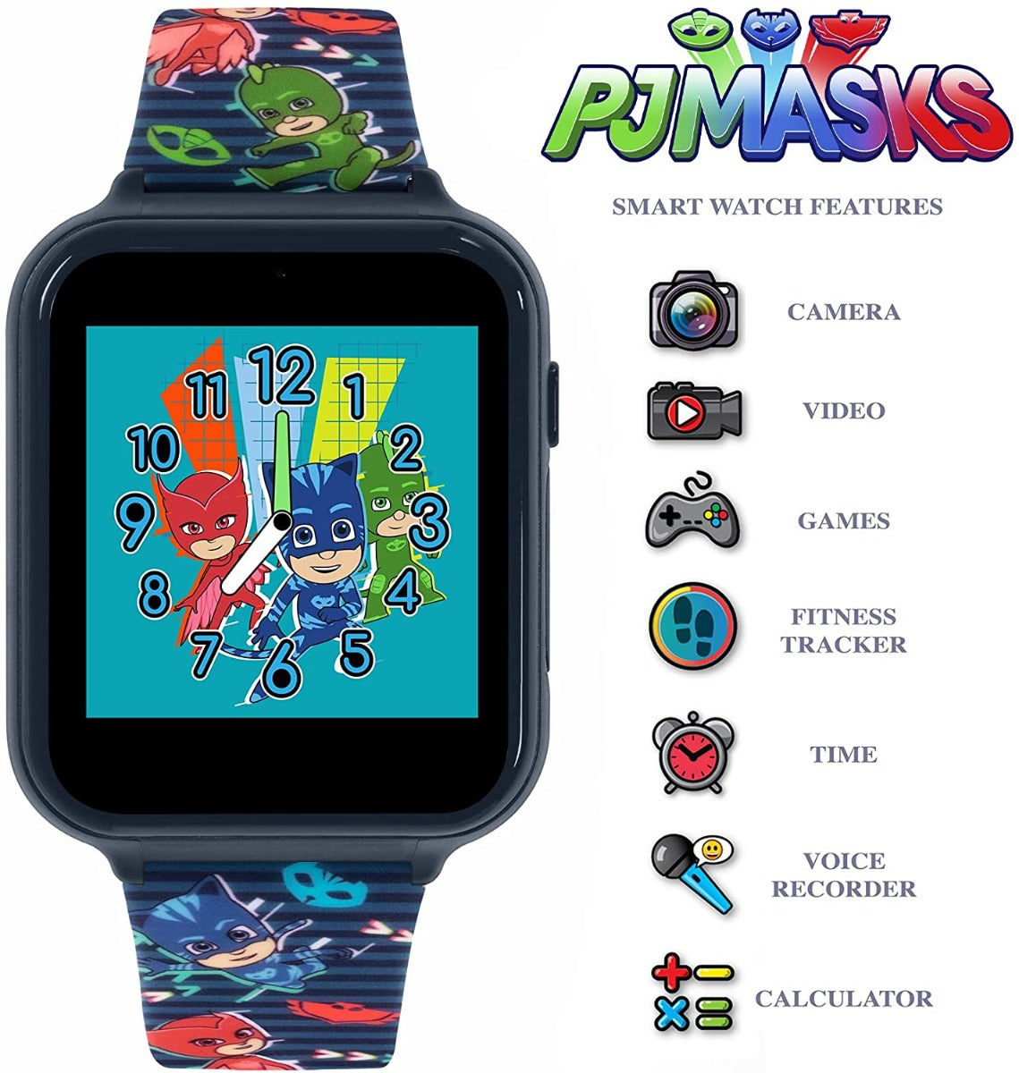 PJ Masks Smart Watch with Blue Silicone Strap PJM4178