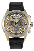 Police Men's Analogue Quartz Watch With Black Leather Strap PL95035AEU/53