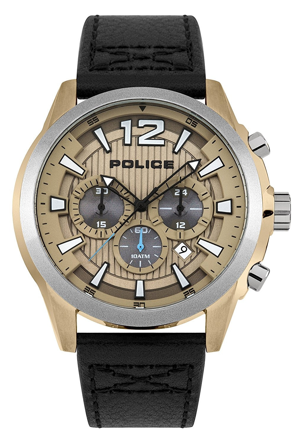 Police Men's Analogue Quartz Watch With Black Leather Strap PL95035AEU/53