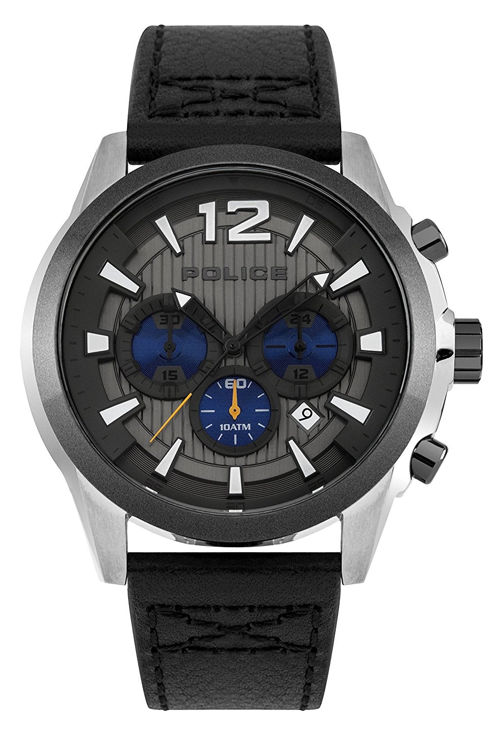 Police Men's Analogue Quartz Watch With Black Leather Strap PL95035AEU/61