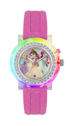Tikkers Disney Princess Light Up Analogue Watch With Pink Silicon Strap PN1067 (Tangled, Beauty And The Beast, The Little Mermaid)