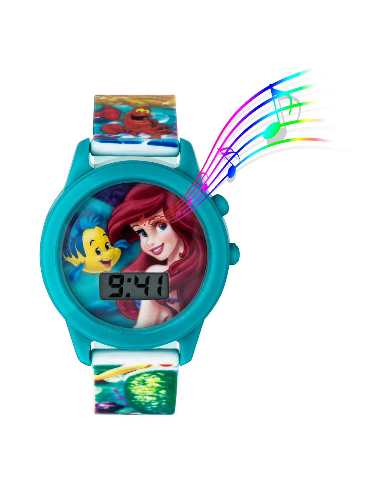 Tikkers Disney Princess Ariel Singing Watch With Digital Display And Silicone Strap PN1165