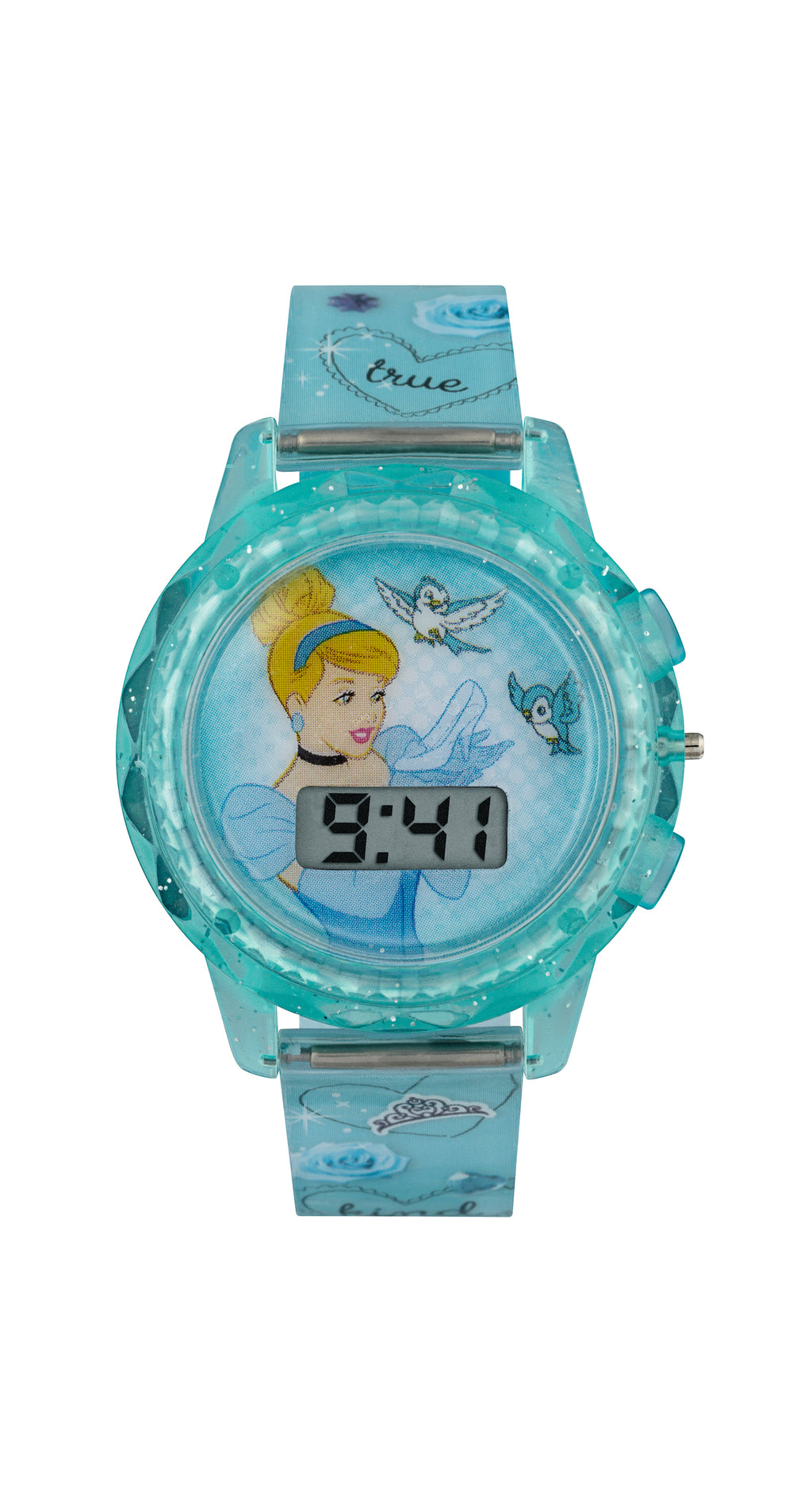 Tikkers Disney Princess Cinderella Light Up Digital Watch With Blue Silicon Strap PN1334