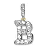 Pendant Cychwynnol Aur Gwyn 9ct