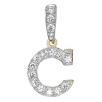 Pendant Cychwynnol Aur Gwyn 9ct