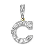 Pendant Cychwynnol Aur Gwyn 9ct