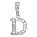 Pendant Cychwynnol Aur Gwyn 9ct