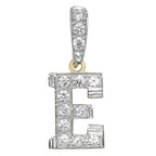 Pendant Cychwynnol Aur Gwyn 9ct