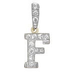 Pendant Cychwynnol Aur Gwyn 9ct