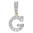 Pendant Cychwynnol Aur Gwyn 9ct