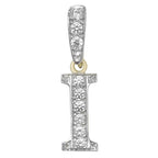 Pendant Cychwynnol Aur Gwyn 9ct
