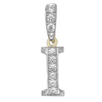 Pendant Cychwynnol Aur Gwyn 9ct