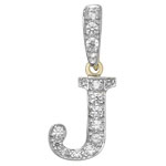 Pendant Cychwynnol Aur Gwyn 9ct