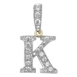 Pendant Cychwynnol Aur Gwyn 9ct