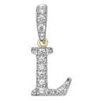 Pendant Cychwynnol Aur Gwyn 9ct