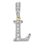 Pendant Cychwynnol Aur Gwyn 9ct