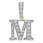 Pendant Cychwynnol Aur Gwyn 9ct