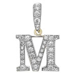 Pendant Cychwynnol Aur Gwyn 9ct