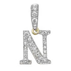 Pendant Cychwynnol Aur Gwyn 9ct