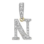 Pendant Cychwynnol Aur Gwyn 9ct