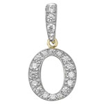 Pendant Cychwynnol Aur Gwyn 9ct