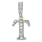 Pendant Cychwynnol Aur Gwyn 9ct