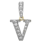 Pendant Cychwynnol Aur Gwyn 9ct