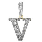 Pendant Cychwynnol Aur Gwyn 9ct