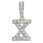 Pendant Cychwynnol Aur Gwyn 9ct