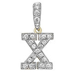 Pendant Cychwynnol Aur Gwyn 9ct