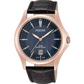 Mens Pulsar Watch with Blue Dial and Brown Leather Strap PS9388X1