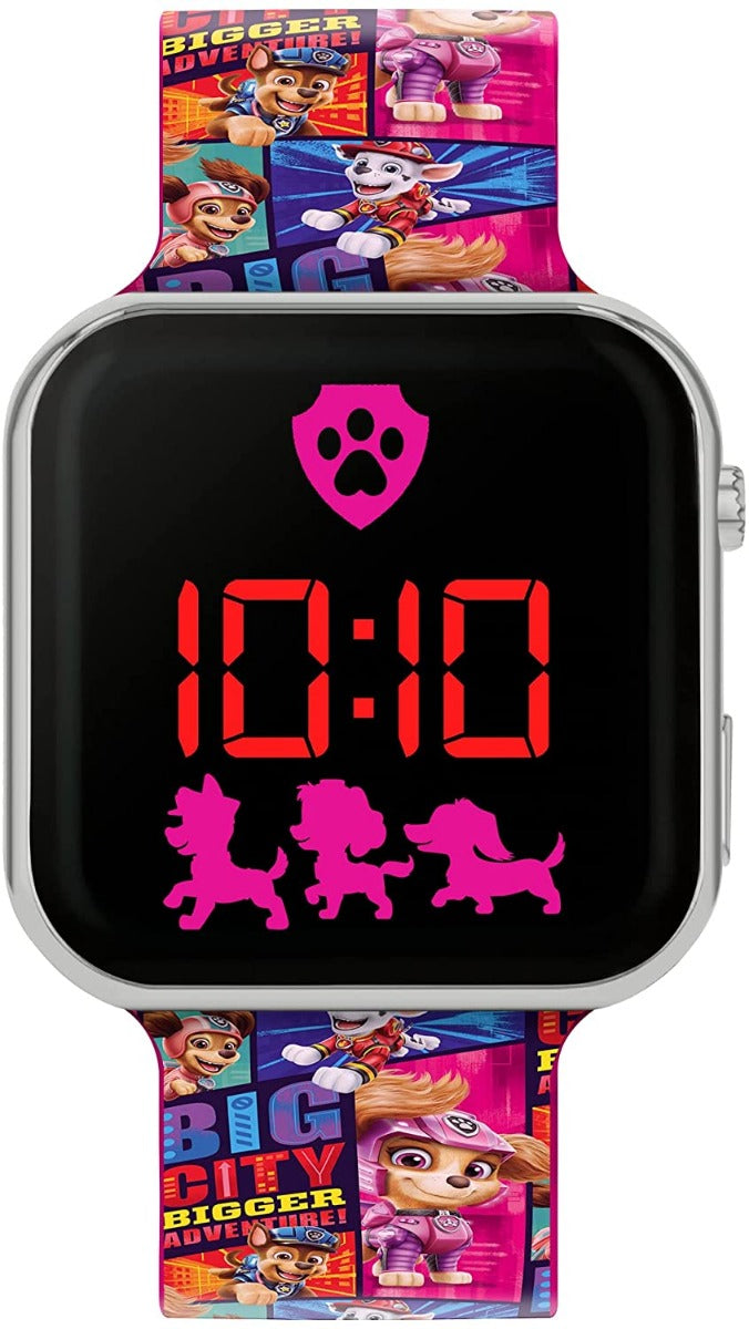 Paw Patrol Girl's Digital Watch with Pink Silicone Strap PWM4006